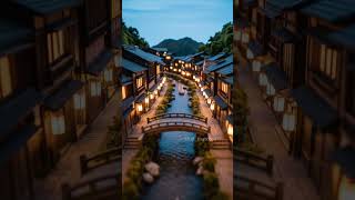 【ミニチュア】温泉街【ジオラマ風】