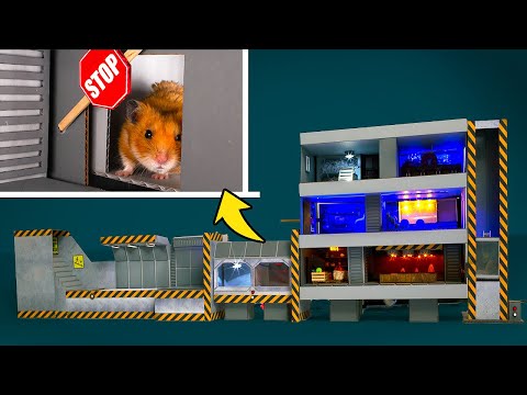 Cute Hamster In A Cardboard Shelter With Entertainment