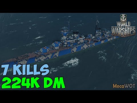 World of WarShips | Chapayev | 7 KILLS | 224K Damage - Replay Gameplay 1080p 60 fps
