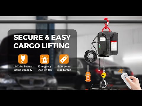 BEAMNOVA 3 in 1 Electric Hoist Winch, 1100lbs Portable Electric Winch, 1500W 110V Power Winch Crane, w/Wireless Remote Control and Overload Protection for Garages Warehouse Lifting Towing