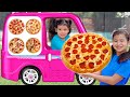 Emma Jannie and Friends Pizza Drive Thru Food Toys Episodes for Kids