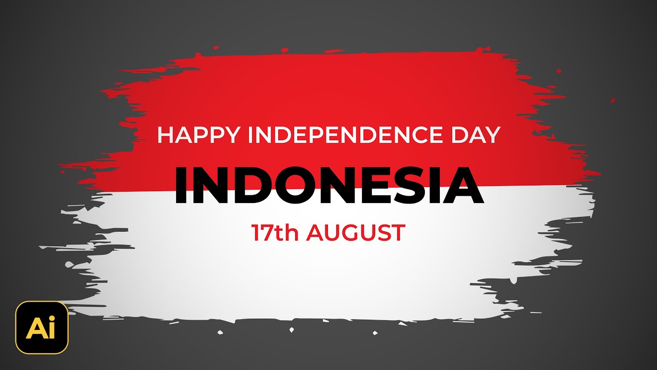How to Make Indonesian Flag Brush Style - Adobe Illustrator Tutorials