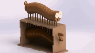 Toys made of wood moving-