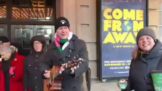 'Come From Away' cast serenades fans outside box office