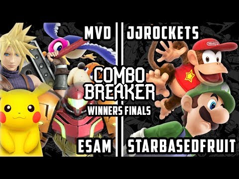 Combo Breaker 2017 Smash 4 - PG MVD & PG ESAM vs JJROCKETS & Starbasedfruit - Wii U Doubles WF