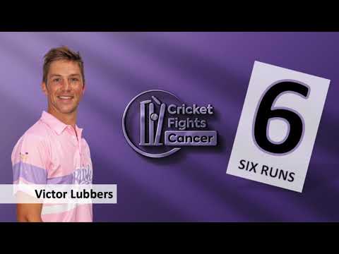Victor Lubbers lifts Van der Elst into the stream for another 6 (9.5 overs) - Cricket Fights Cancer