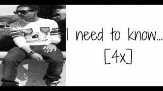 Diggy Simmons - Need To Know (Lyrics)