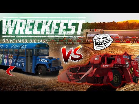 (Wreckfest) Harvester vs School Bus Team Deathmatch