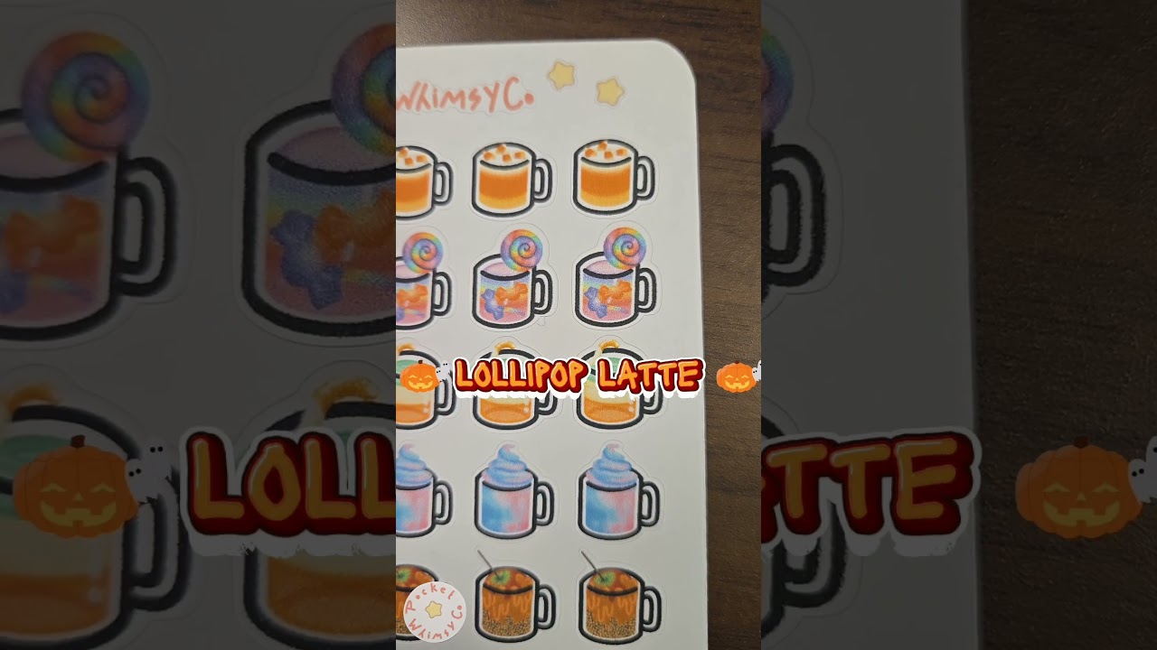 A closer look at our Halloween Treats Drinks Sticker Sheet 🎃👻🤎 Get 25% off all our Fall stickers