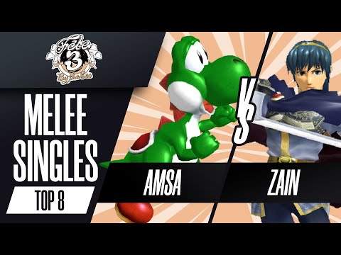 aMSa (Yoshi) vs Zain (Marth) - Melee Singles Top 8 Losers Semis - Fête 3: By the Sea