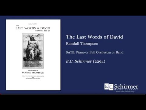 The Last Words of David by Randall Thompson - Scrolling Score