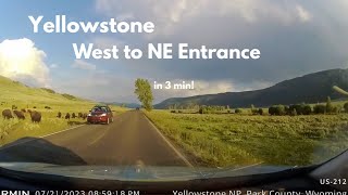 Yellowstone West to Northeast Entrance in 3 Minutes