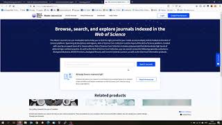 Using Web of Science Master Journal List