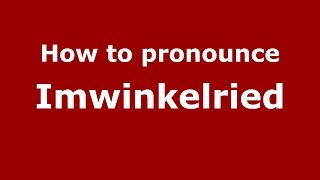 How to pronounce Imwinkelried