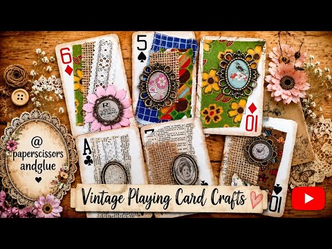Vintage Playing Card Crafts ,Easy Shabby Idea 🌸