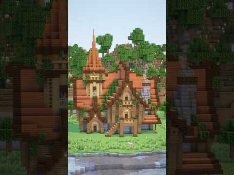 オレンジ屋根のファンタジーなお家🧡 #マイクラ #マイクラ建築 #minecraft #shorts