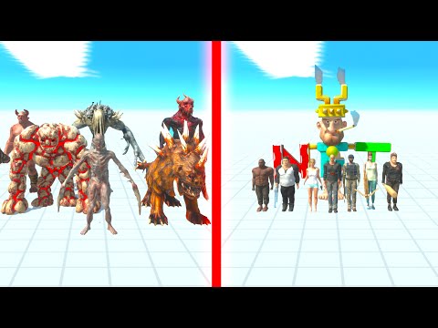 INFERNALS Team vs MODERN HUMANS Team - Animal Revolt Battle Simulator ARBS