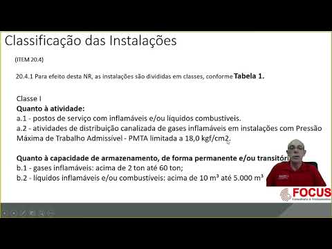 NR 20 Classificação das Instalações