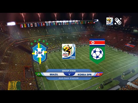 FIFA 10 | Brazil vs Korea DPR - 2010 World Cup South Africa - Match 14 - Gameplay
