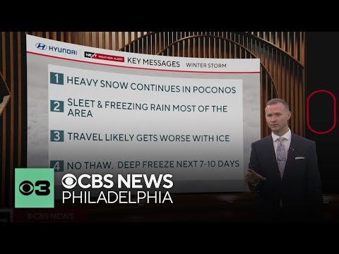 Snow switches to sleet, freezing rain across the Delaware Valley, deep freeze continues this week