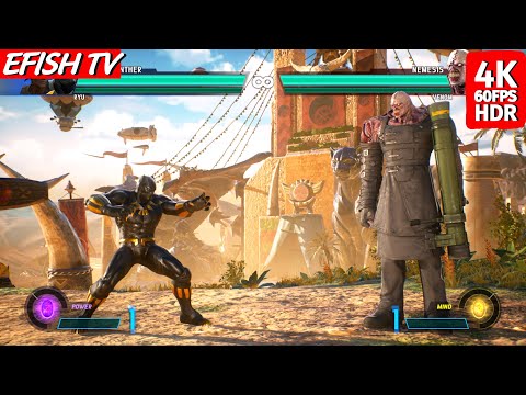 Black Panther & Ryu vs Nemesis & Venom (Hardest AI) - Marvel vs Capcom: Infinite (PS5 4K 60FPS)