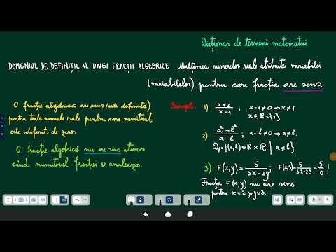DOMENIUL DE DEFINIȚIE A UNEI FRACȚII ALGEBRICE