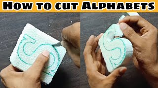 Letter/Alphabet cutting on  thermocol  How to Cut 