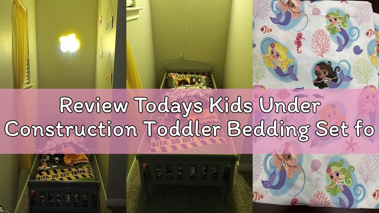 Review Todays Kids Under Construction Toddler Bedding Set for Boys - 4-Piece Toddler Bed Comforter S