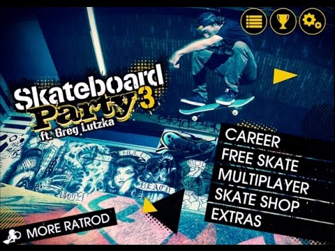 Skateboard Party 3 ft Greg Lutzka iPad App Review - YouTube