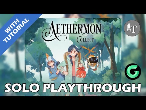 Tutorial & Solo Playthrough of Aethermon Collect - Solo Board Game