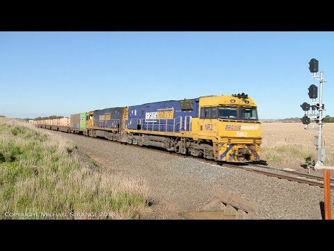 6MP4 Pacific National Container & Louvre Van Train - PoathTV