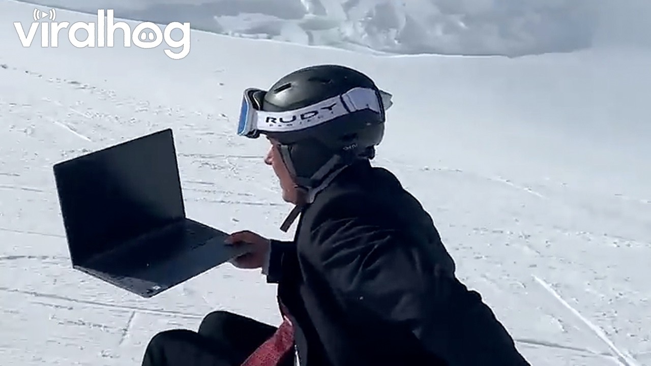 When the Team Meeting Starts Before the Lift Closes || ViralHog