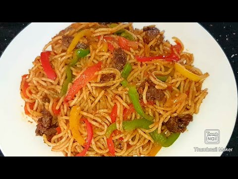 vegetable spaghetti recipe | Spaghetti jollof | how to make vegetable spaghetti