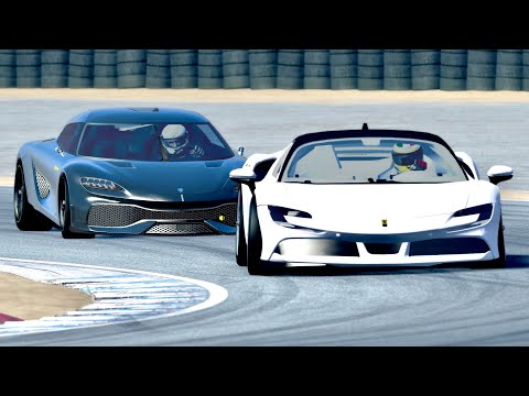 Ferrari SF90 Stradale vs Koenigsegg Gemera at Laguna Seca