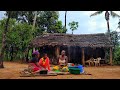Cooking Traditional African Village Food With Coconut For Lunch