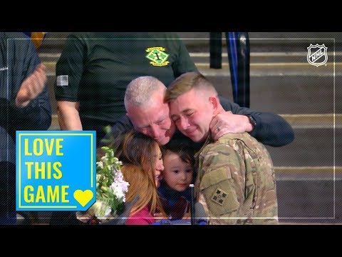 Army sergeant returns to surprise his wife at Avalanche game