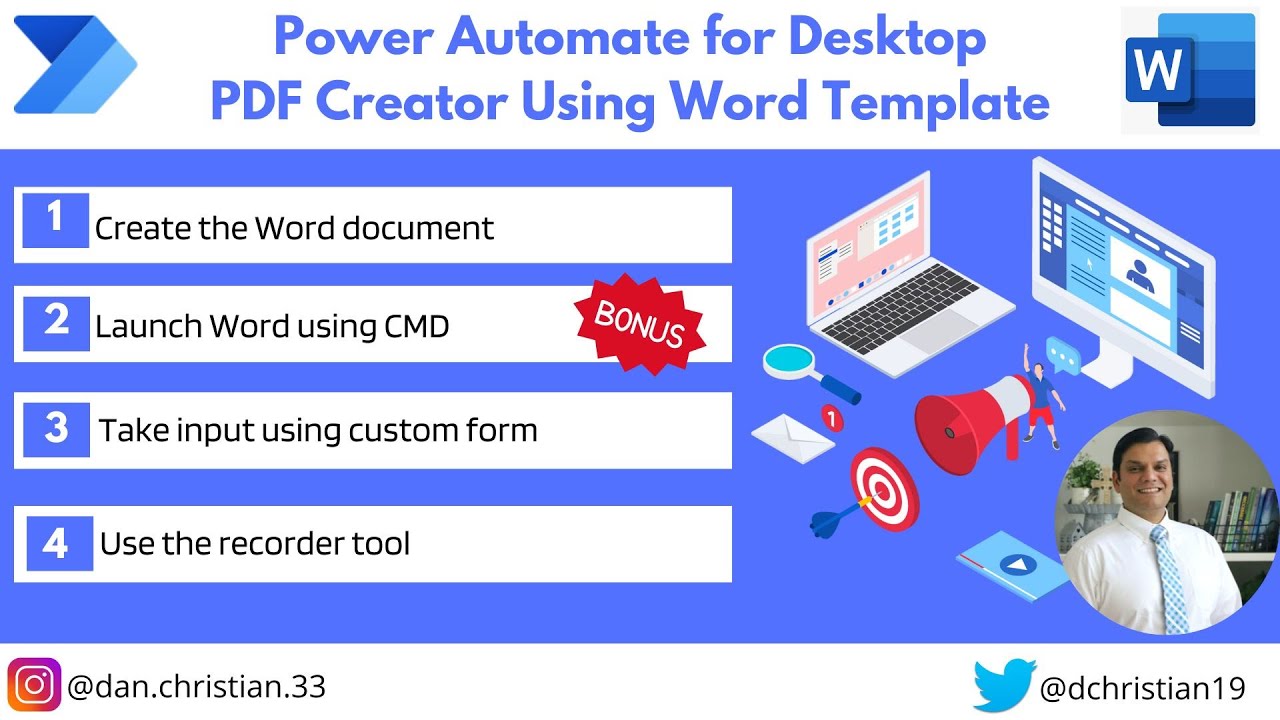 Power Automate for Desktop PDF Creator Using Word Template