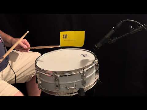 VINTAGE EARLY 1980s LUDWIG LM404 5X14" BLUE & OLIVE BADGE ACROLITE SNARE DRUM, DEMO VIDEO, ALL OEM! image 15