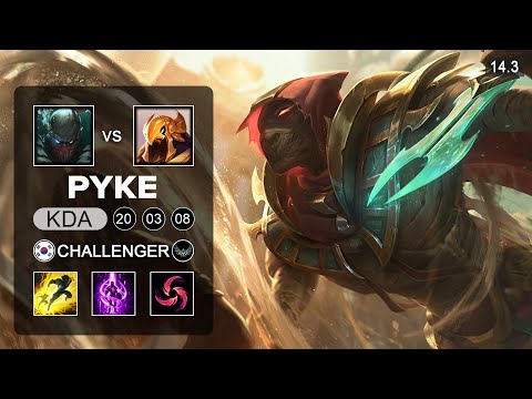 Pyke vs Azir Mid - KR Challenger - Patch 14.3 Season 14