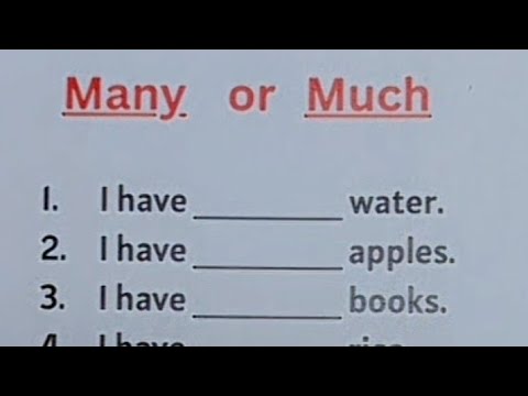 English Grammar Exercise - MANY or MUCH