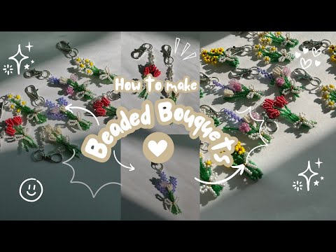 How to Make a Beaded Bouquet | DIY Keychain & Bag Charm Idea 