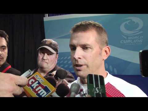 2011 Ford World Men's Curling Championship - Draw 8 Media Scrum