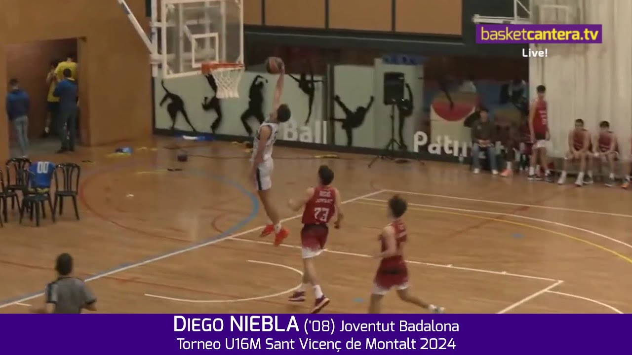 DIEGO NIEBLA ('08) JOVENTUT BADALONA. Torneo U16M Sant Vicenç de Montalt 2024  #BasketCantera.TV