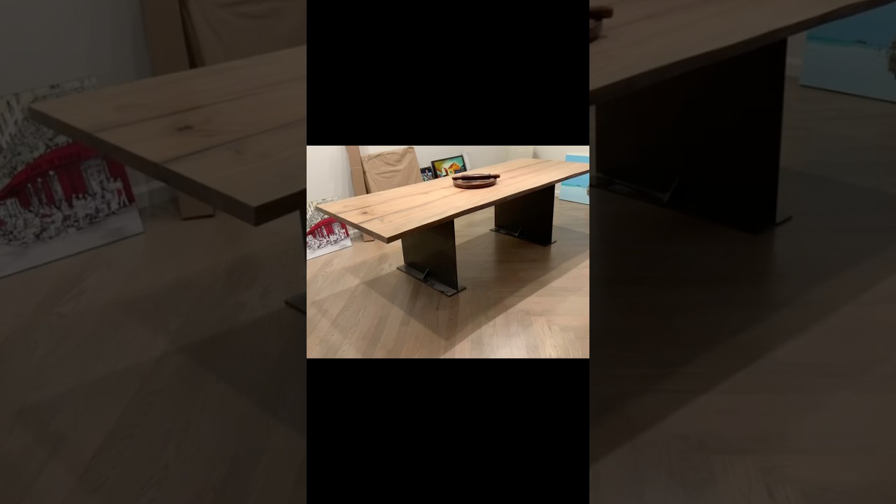 Modern Industrial Ash Dining Table: Organic Meets Edge