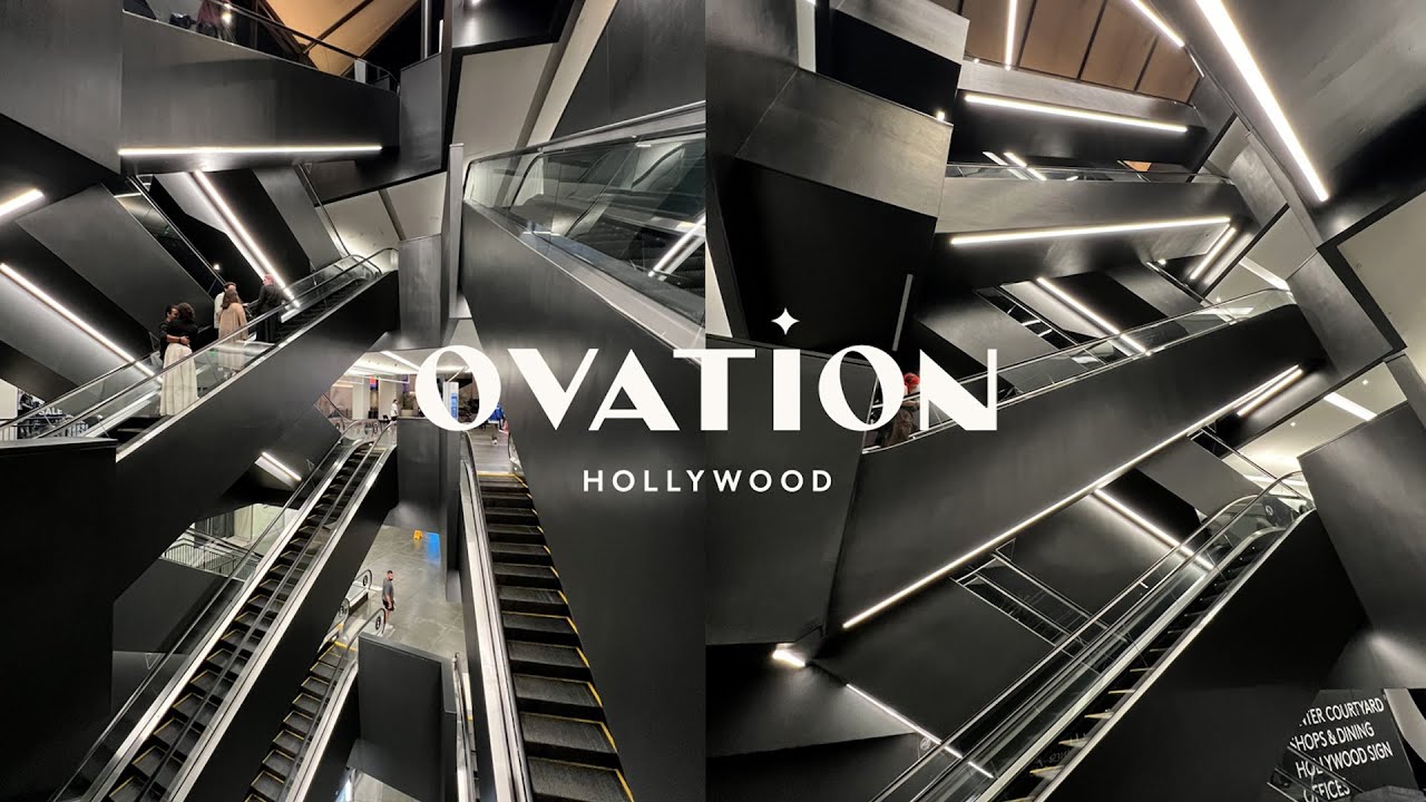 Crazy Configuration! Fujitec Double-File Escalators - Ovation Hollywood - Los Angeles, CA