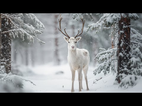 Winter Animals ❄️ Majestic Wildlife in the Snowy Forest with Piano Music for Relaxation & Healing