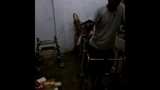 Tony's new arm extenders for his walker!