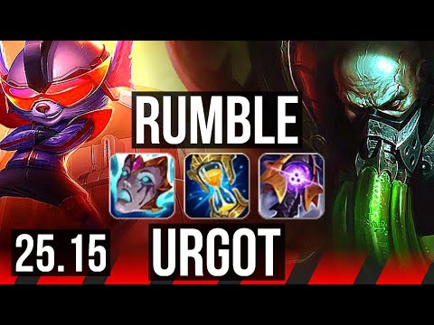 RUMBLE vs URGOT (TOP) | 6 solo kills, Legendary, 45k DMG | NA Master | 25.15