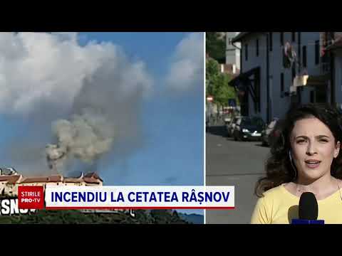Incendiu de proporții la Cetatea Râșnov. Fumul gros s-a putut observa de la mare distanță