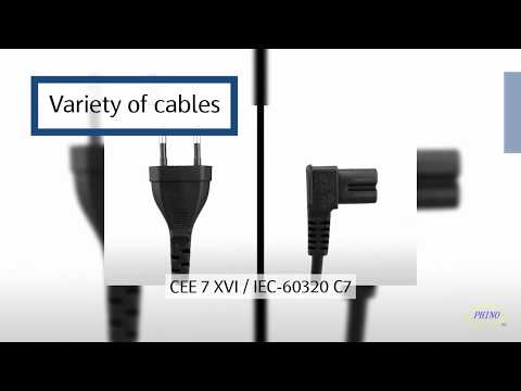 CEE 7/16 Plug To IEC 60320 C7 Right Angle Connector, 2-Pin AC Power Cord